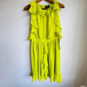 Prabal Gurun x Target Fairycore Dress Neon Yellow Coquette Ruffle Mini 8 NWT